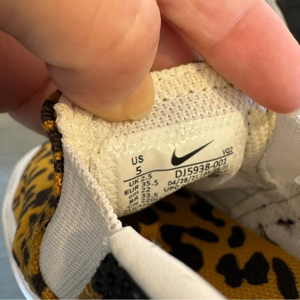 Nike Leopard Print Slip-On Sneakers - Black and Gold - Picture 5 of 7
